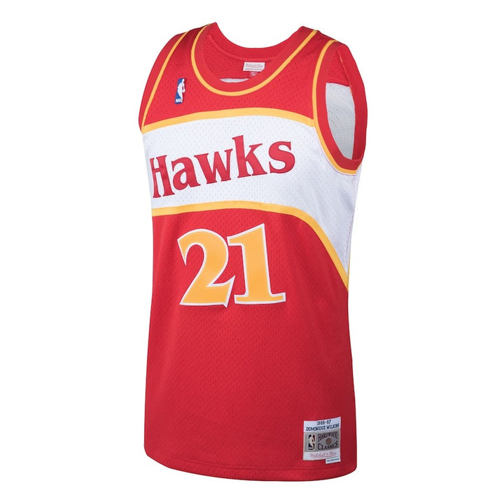 Atlanta Hawks Mitchell & Ness Dominique Wilkins #21 Red Hardwood Classics Swingman 1986-87 Jersey