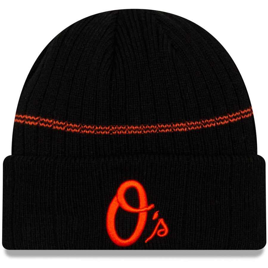 Baltimore Orioles New Era Primary Logo On-Field Sport Cuffed Knit Hat - Black