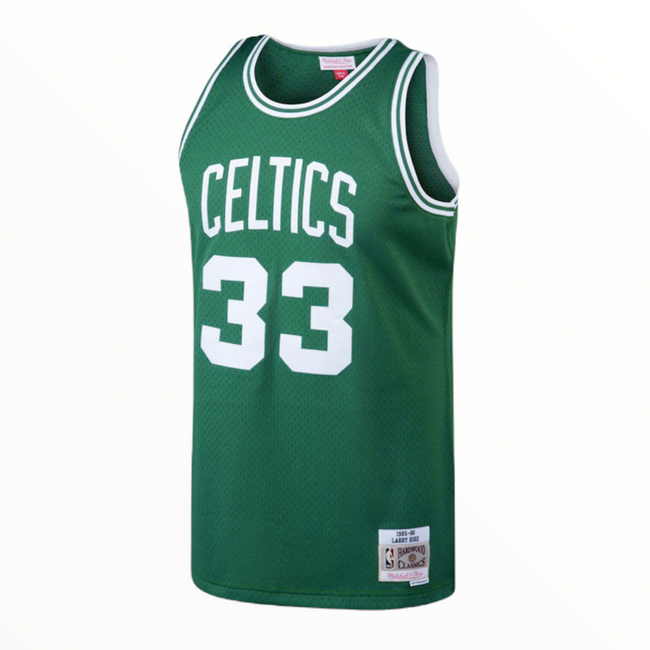 Boston Celtics Mitchell & Ness Larry Bird #33 1985-86 Road Swingman Jersey - Green