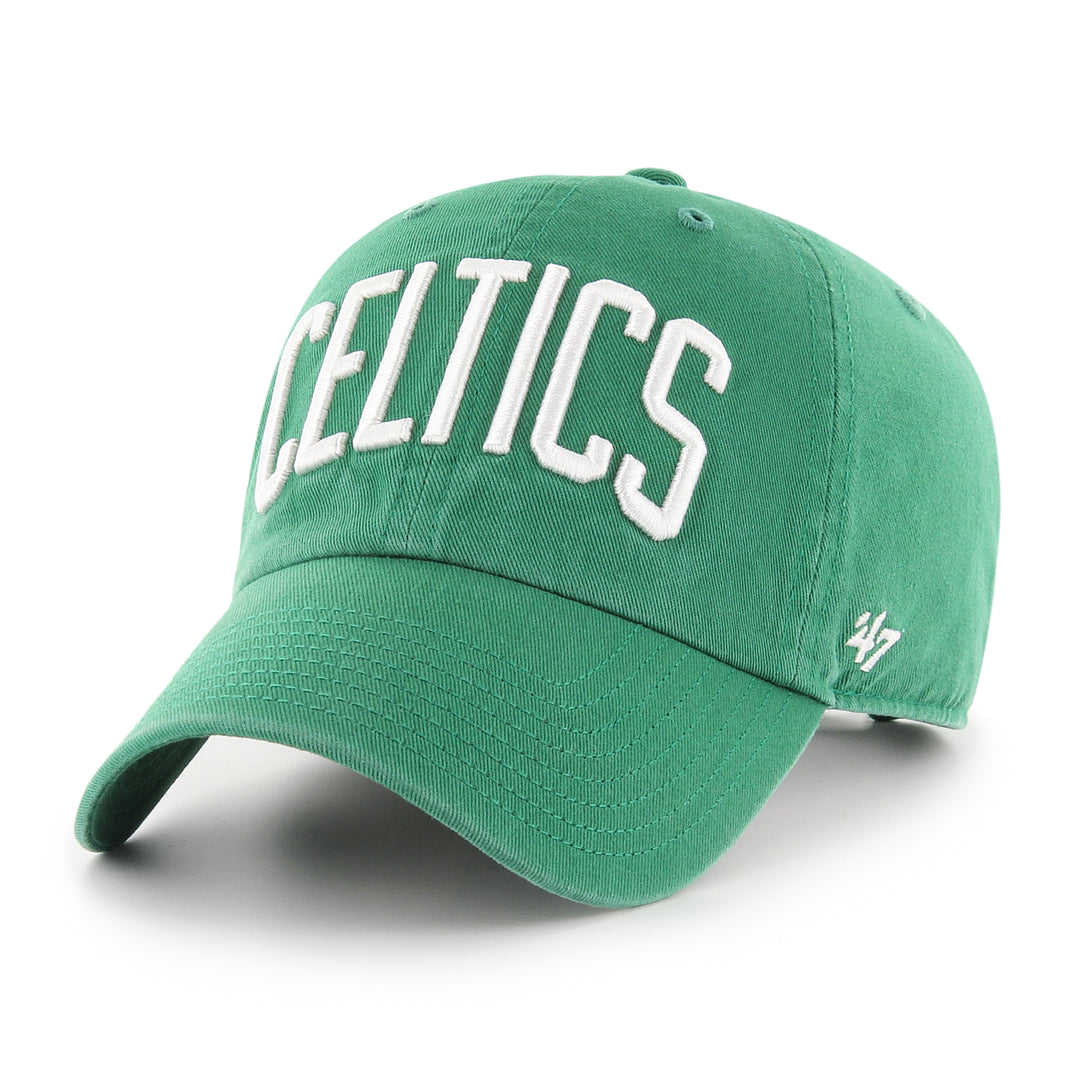 Boston Celtics 47 Brand Green Wordmark Clean Up Adjustable Dad Hat