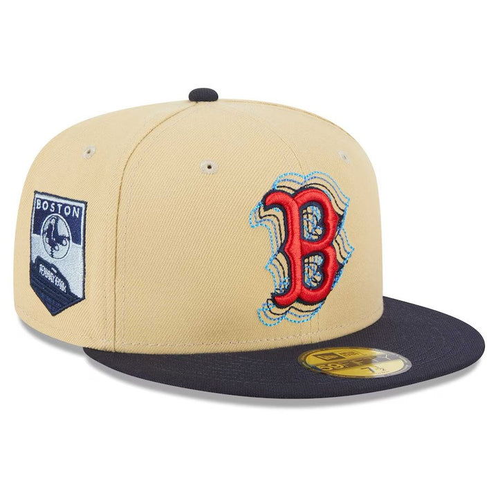 Boston Red Sox New Era Cream Navy MLB NWE Illusion 59FIFTY