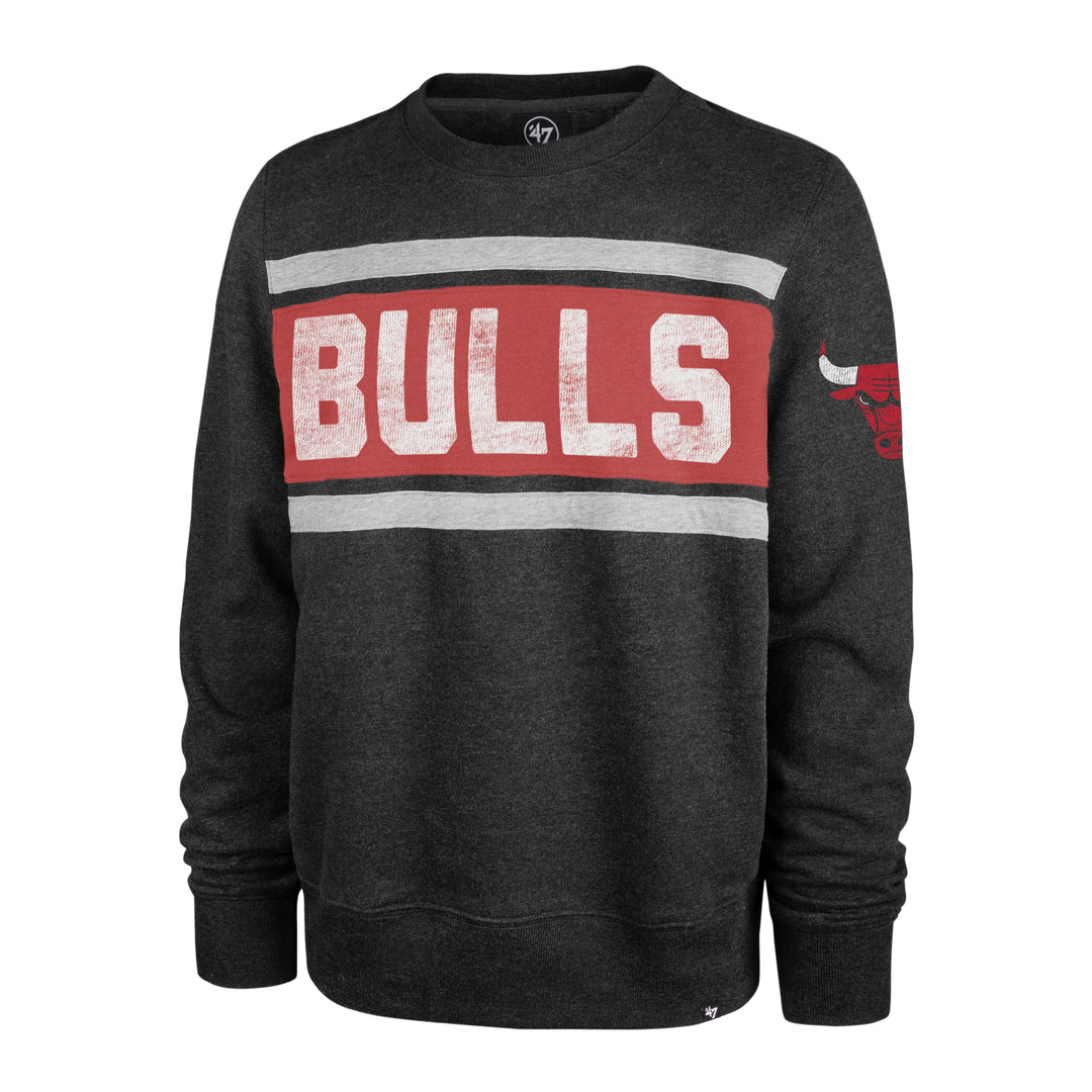 Chicago Bulls 47 Brand Heather Black Tribeca Emerson Pullover Sweatshirt
