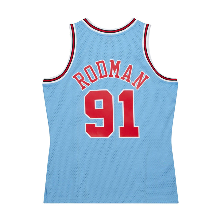 Chicago Bulls  Mitchell & Ness Dennis Rodman #91 Sky Blue 1997-97 Swingman Jersey