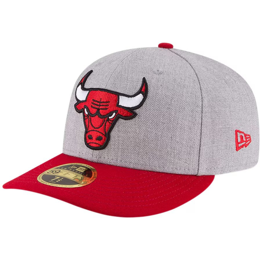 Chicago Bulls New Era Heathered Gray/Red Two-Tone Low Profile 59FIFTY Fitted Hat
