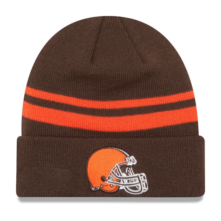 Cleveland Browns New Era Team Logo Cuffed Knit Hat - Brown