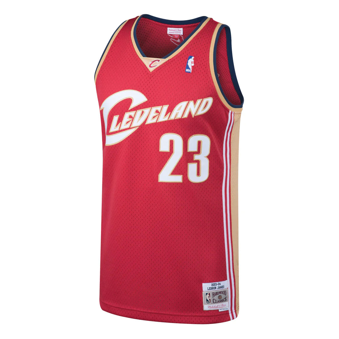 Cleveland Cavaliers Mitchell & Ness LeBron James #23 Wine Hardwood Classics Swingman 2003-04 Jersey