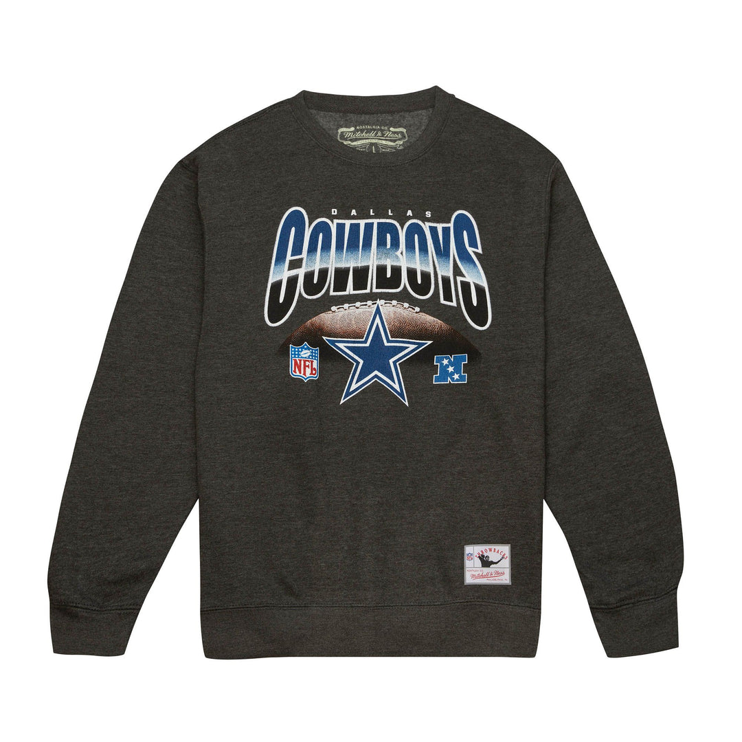 Dallas Cowboys Mitchell & Ness Inzone Crew Charcoal Heather