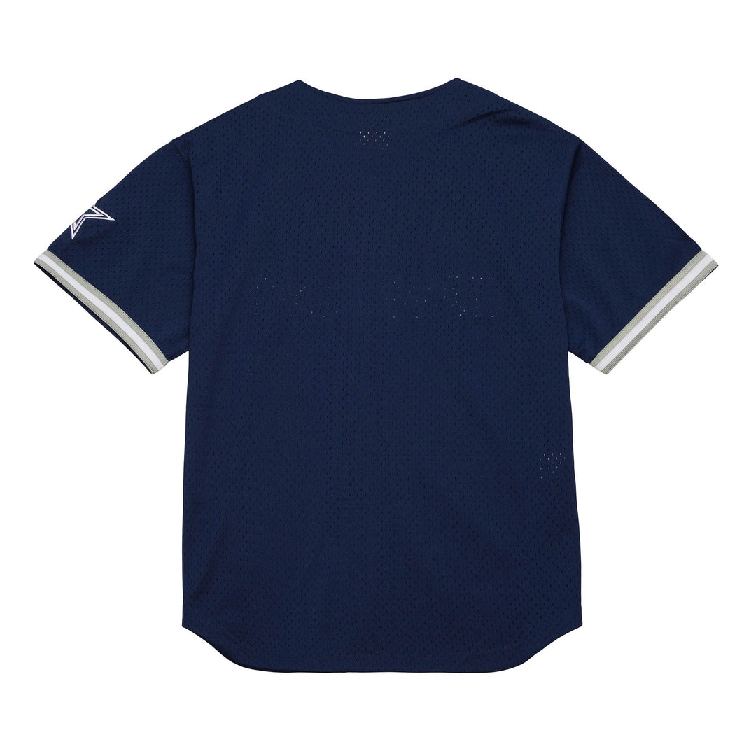 Dallas Cowboys Mitchell & Ness Navy Jersey On The Clock Mesh Button Front