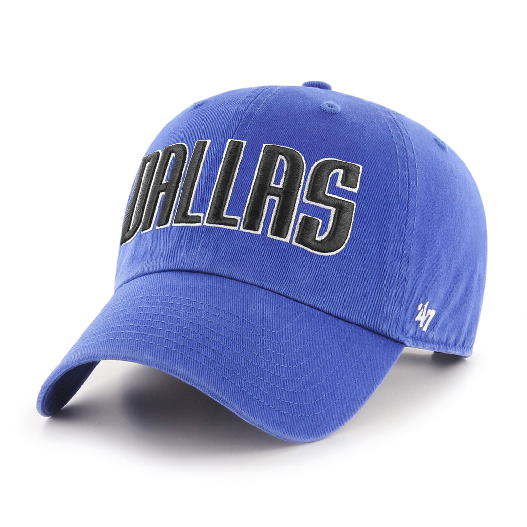 Dallas Mavericks 47 Brand Royal Blue Wordmark Clean Up Adjustable Dad Hat
