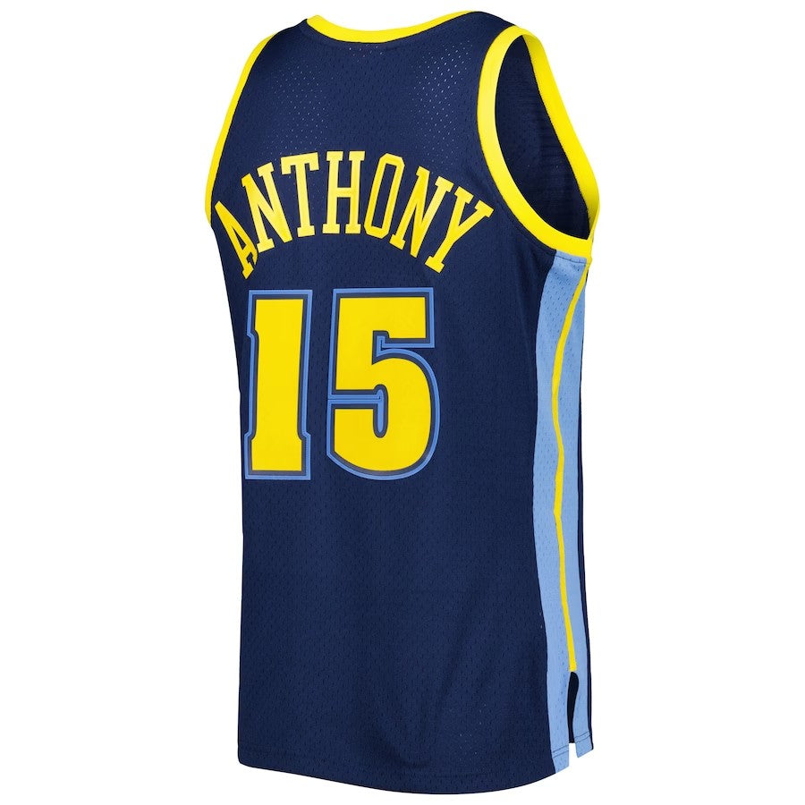 Denver Nuggets Mitchell & Ness Carmelo Anthony #15 Navy Hardwood Classics Swingman Jersey