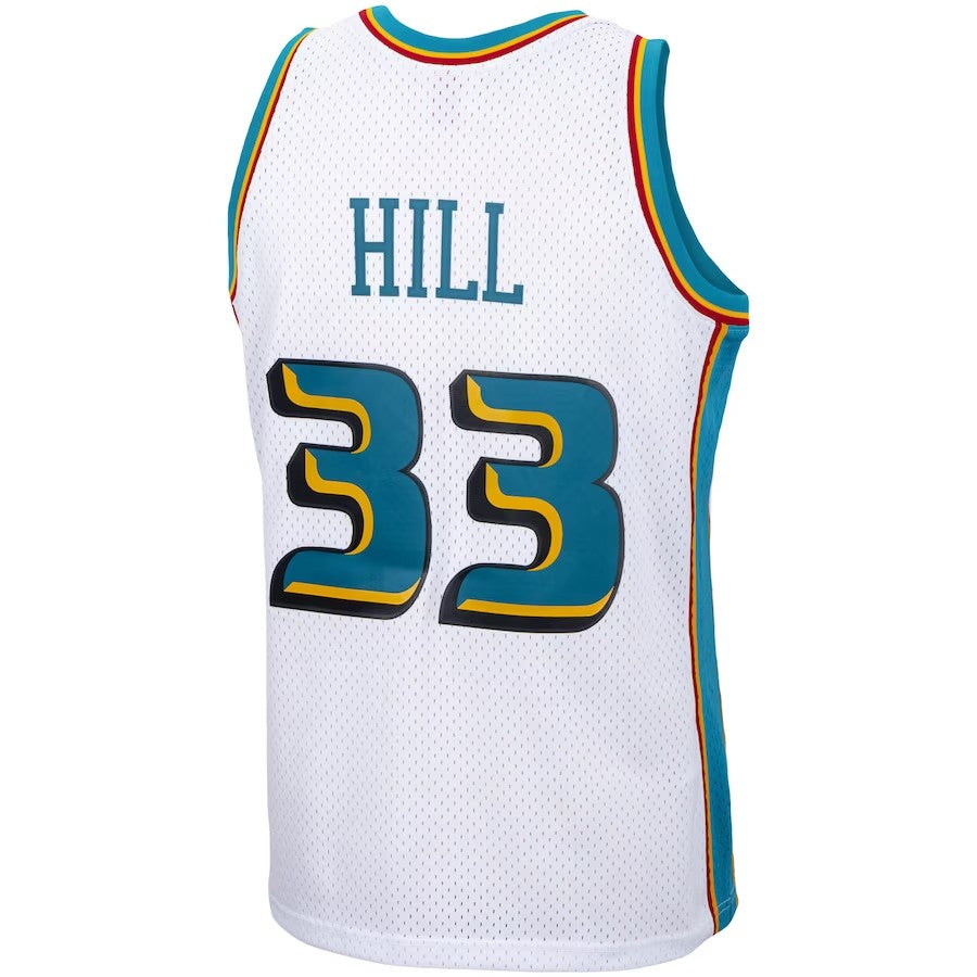 Detroit Pistons Mitchell & Ness Grant Hill #33 White 1998-99 Hardwood Classics Player Swingman Jersey