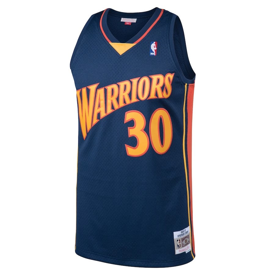 Golden State Warriors Mitchell & Ness Stephen Curry #30 2009 Hardwood Classics Road Swingman Jersey - Navy