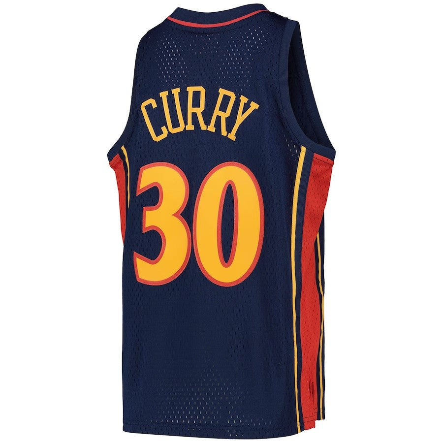 Golden State Warriors Mitchell & Ness Stephen Curry #30 2009-10 Hardwood Classics Jersey - Navy - Youth