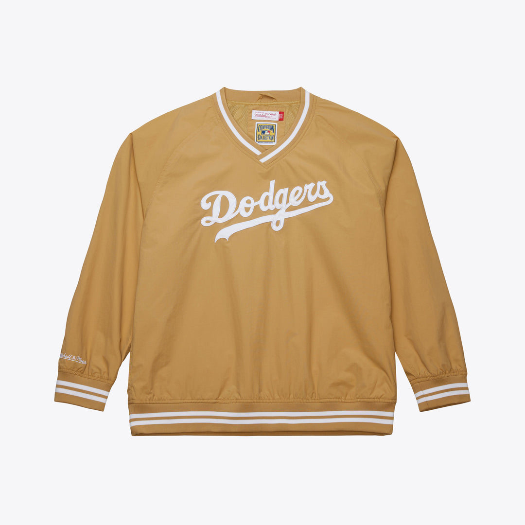 Los Angeles Dodgers Mitchell & Ness MLB Nylon Pullover Jacket Vintage Logo Dodgers Khaki
