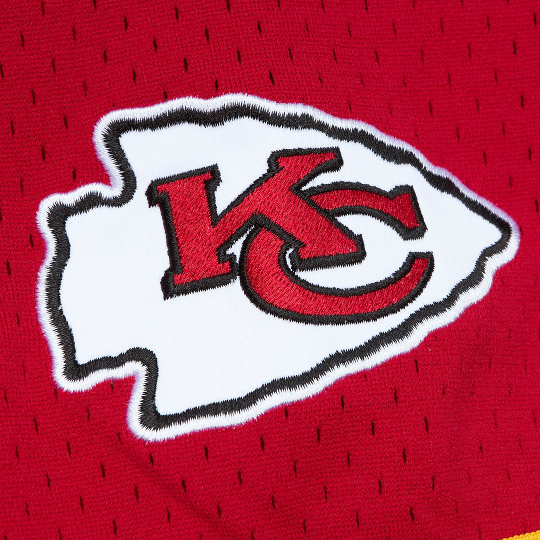 Kansas City Chiefs Mitchell & Ness Red Jersey On The Clock Mesh Button Front