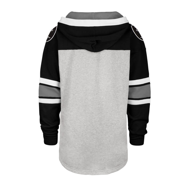Las Vegas Raiders 47 Brand Heather Gray Gridiron Lace-Up Pullover Hoodie