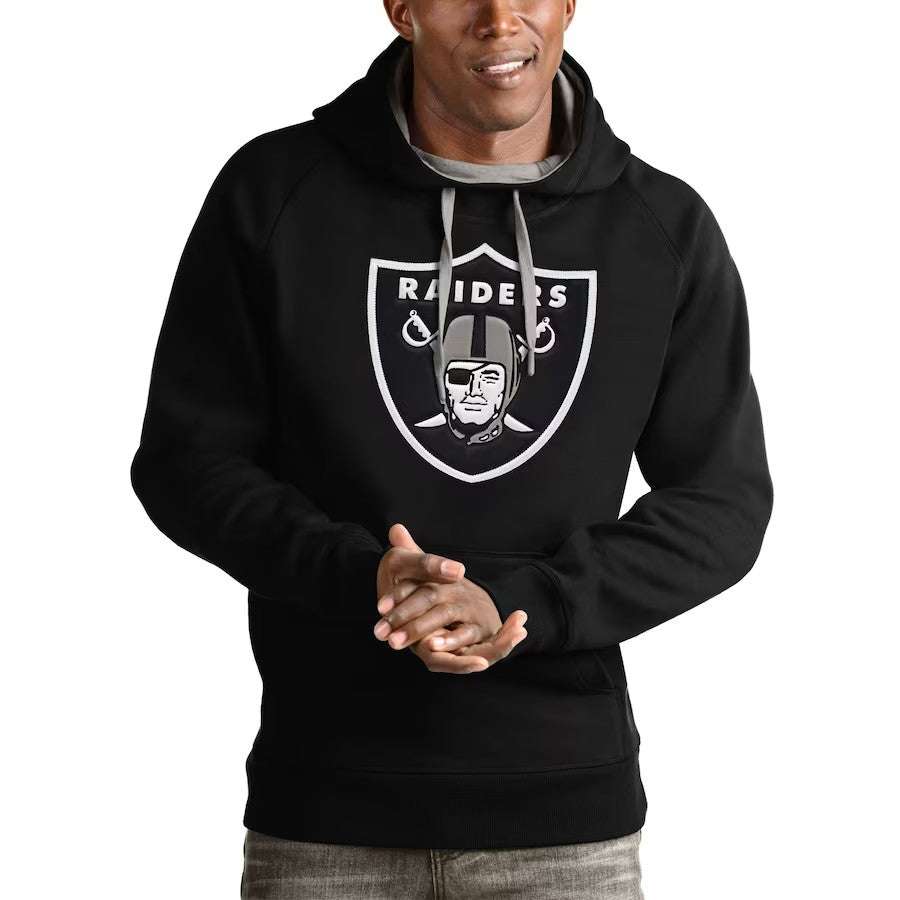 Las Vegas Raiders Antigua Victory Pullover Hoodie Black