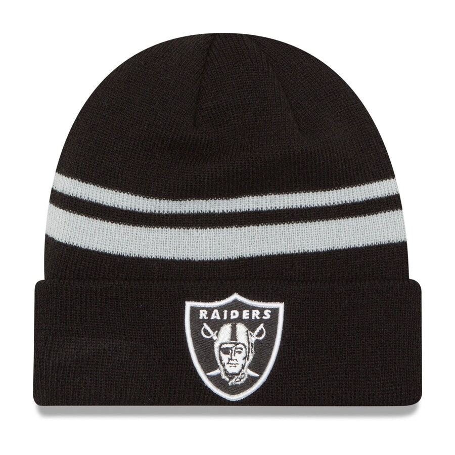 Las Vegas Raiders New Era Black Team Logo Cuffed Knit Hat