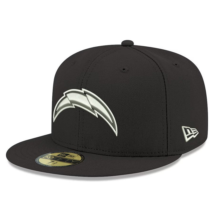 Los Angeles Chargers New Era Black B-Dub Logo 59FIFTY Fitted Hat
