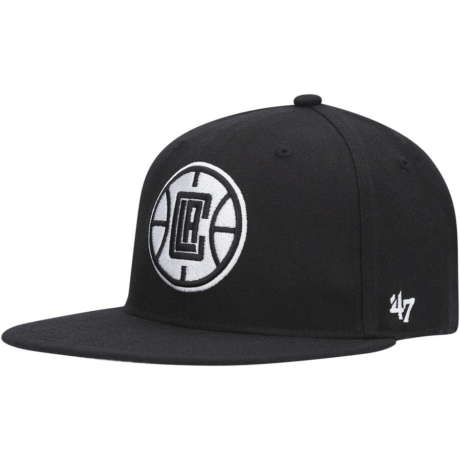 Los Angeles Clippers 47 Brand Black No Shot Two-Tone Captain Snapback Hat
