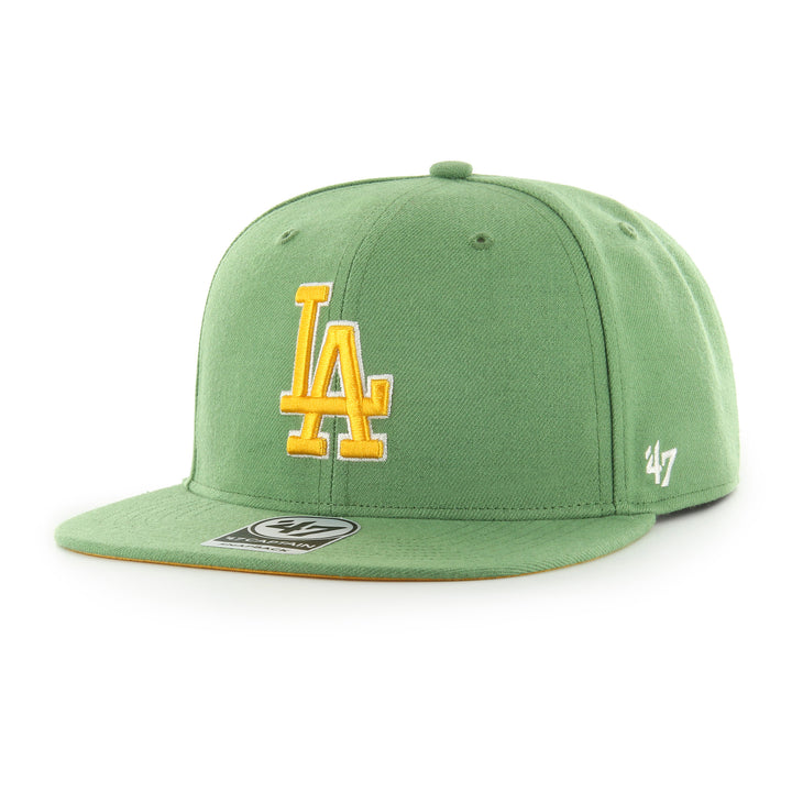 Los Angeles Dodgers 47 Brand Captain 1980 All Star Game Snapback Green  with Yellow UV Hat