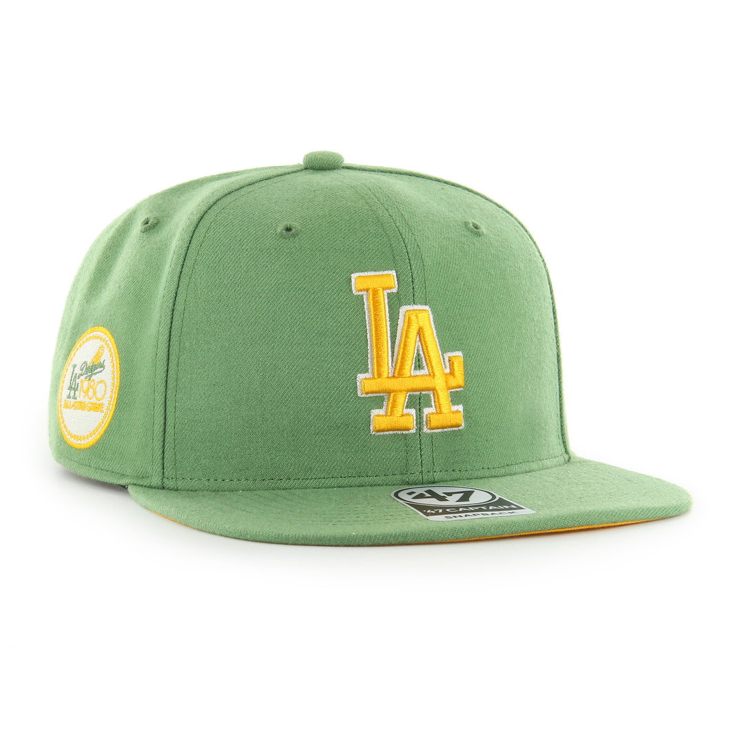 Los Angeles Dodgers 47 Brand Captain 1980 All Star Game Snapback Green  with Yellow UV Hat