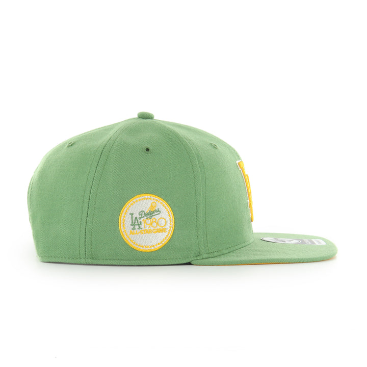 Los Angeles Dodgers 47 Brand Captain 1980 All Star Game Snapback Green  with Yellow UV Hat