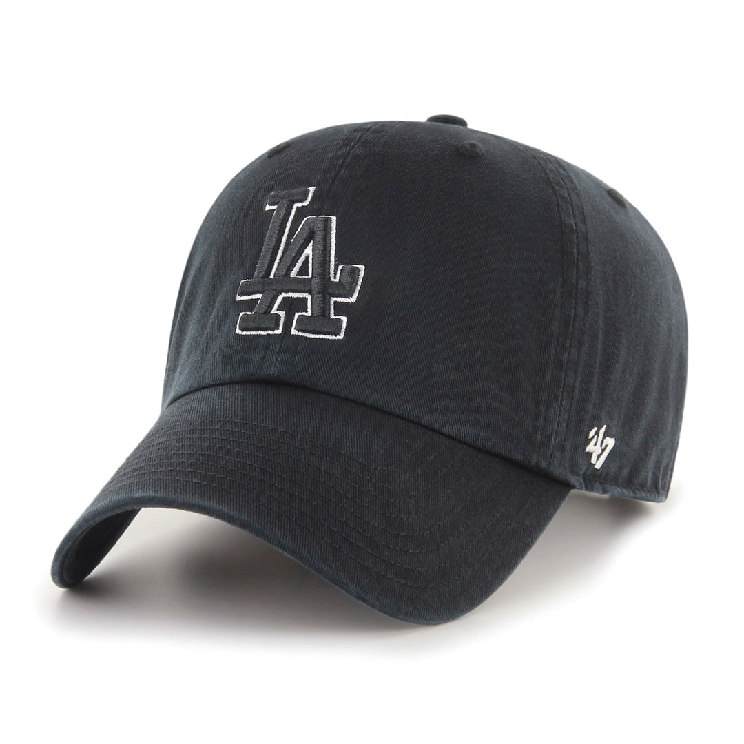 Los Angeles Dodgers 47 Brand Clean Up Black and White Hat