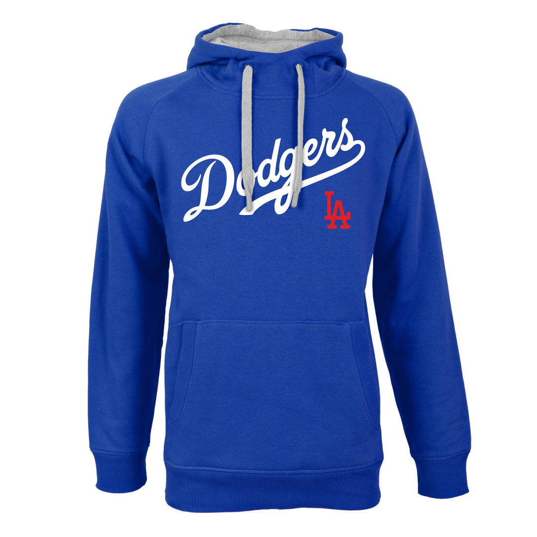 Los Angeles Dodgers Antigua Royal Script Victory Hoodie