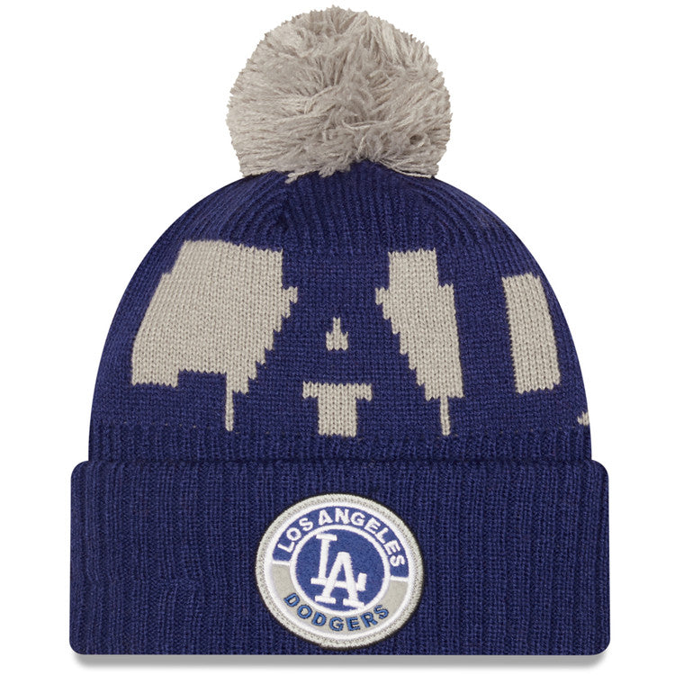 Los Angeles Dodgers New Era Sport Knit Navy Silver Pom Hat