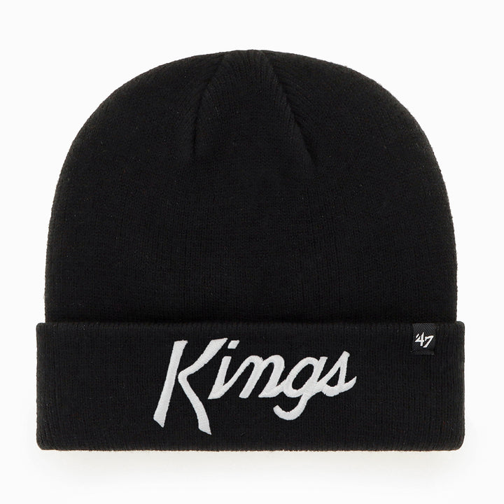 Los Angeles Kings Beanie 47 Brand Cuff Fold Embroidered Knit Script Logo Ski Hat