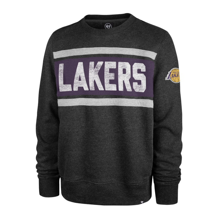 Los Angeles Lakers 47 Brand Heather Black Tribeca Emerson Pullover Sweatshirt