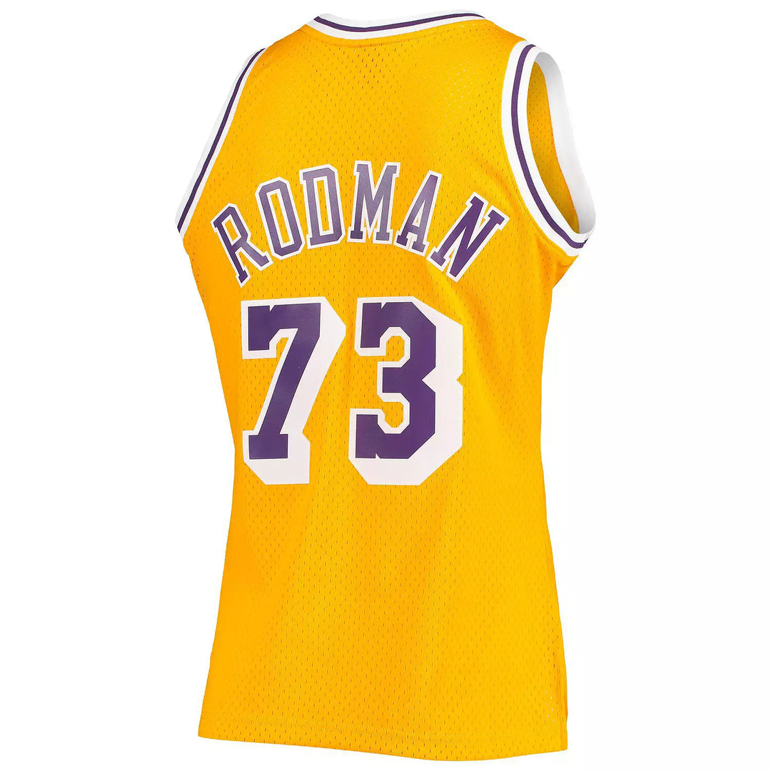 Los Angeles Lakers Mitchell & Ness Dennis Rodman 73 Gold 1998-99 Hardwood Classics Swingman Jersey