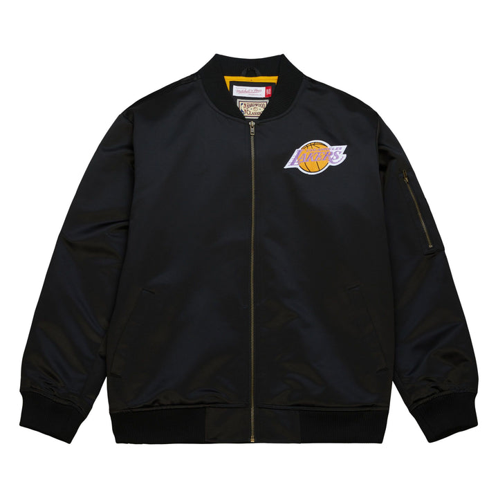 Los Angeles Lakers Mitchell & Ness Lightweight Satin Bomber Vintage Logo