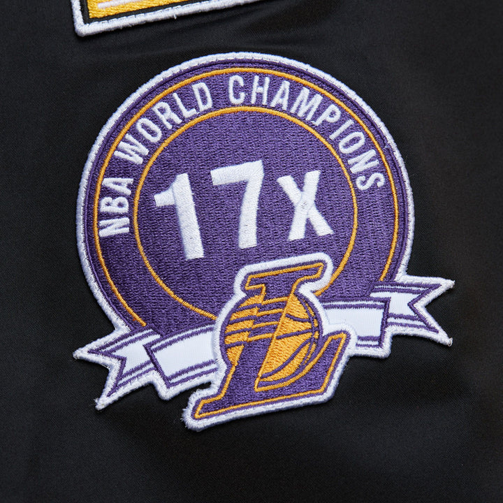 Los Angeles Lakers Mitchell & Ness Lightweight Satin Bomber Vintage Logo
