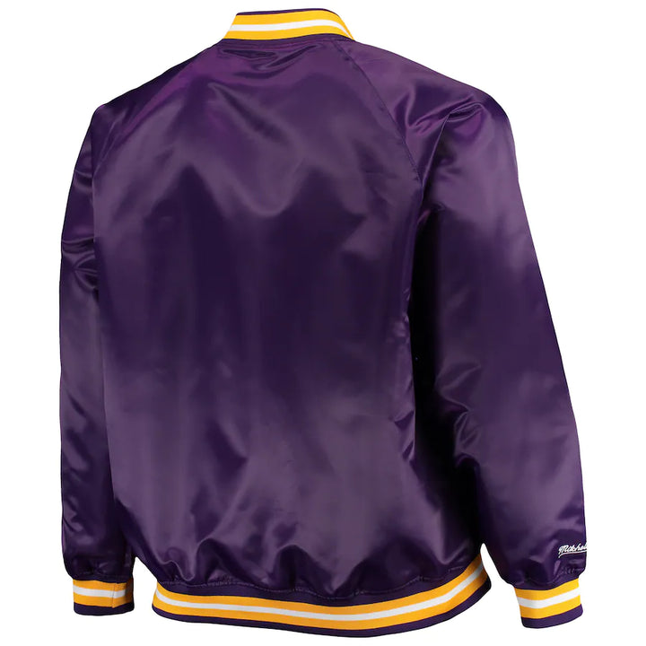 Los Angeles Lakers Mitchell & Ness Purple Hardwood Classics Raglan Satin Full-Snap Jacket