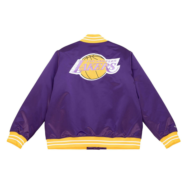 Los Angeles Lakers Mitchell & Ness Purple Heavyweight Satin Jacket Los Angeles Lakers