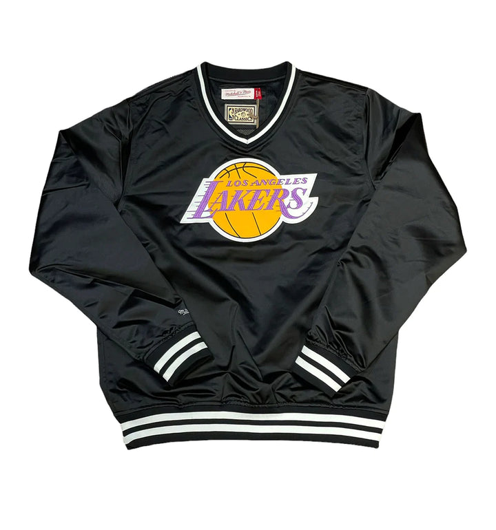 Los Angeles Lakers Mitchell & Ness Satin V-Neck Pullover Jacket