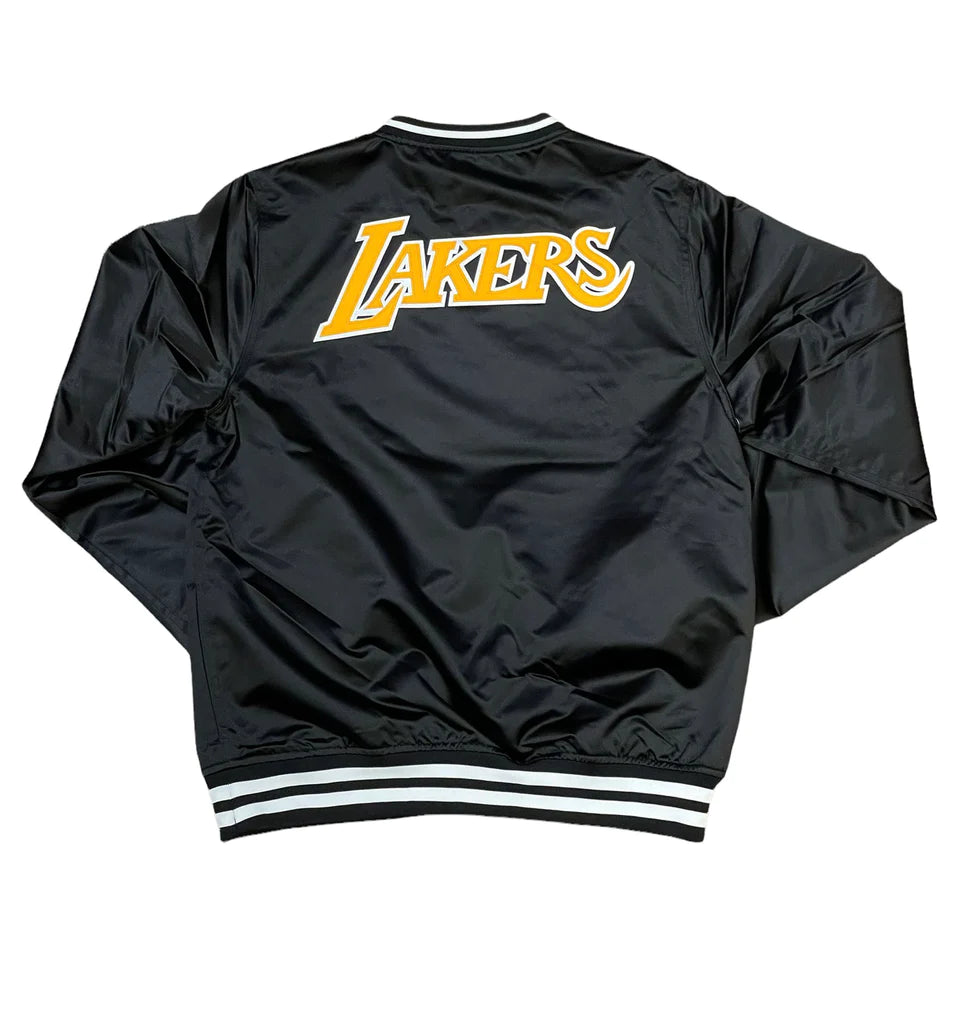 Los Angeles Lakers Mitchell & Ness Satin V-Neck Pullover Windbreaker