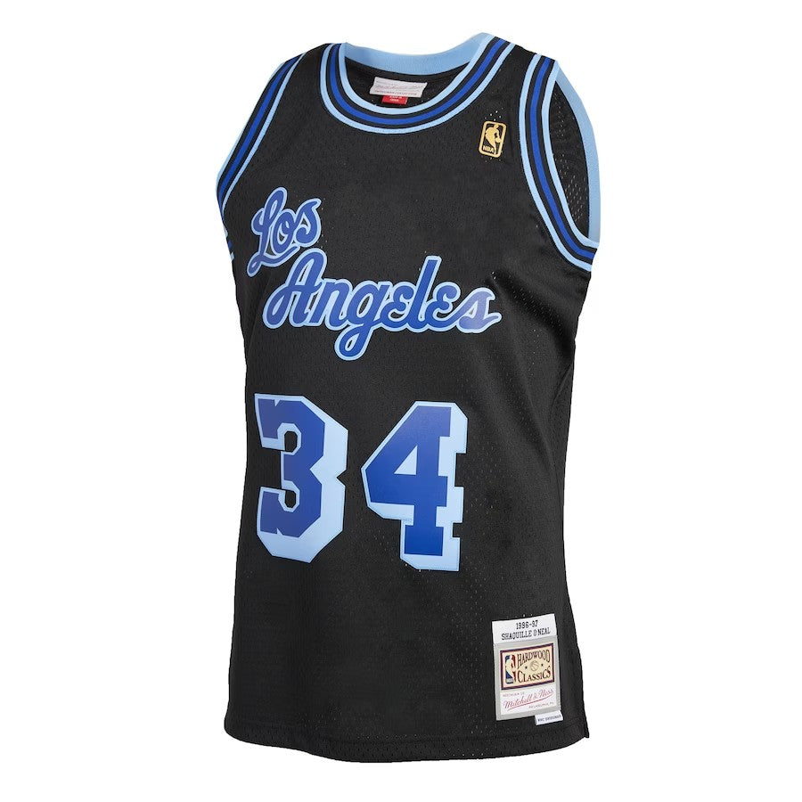 Los Angeles Lakers Mitchell & Ness Shaquille O'Neal Black #34 1996-97 Hardwood Classics Reload 2.0 Swingman Jersey