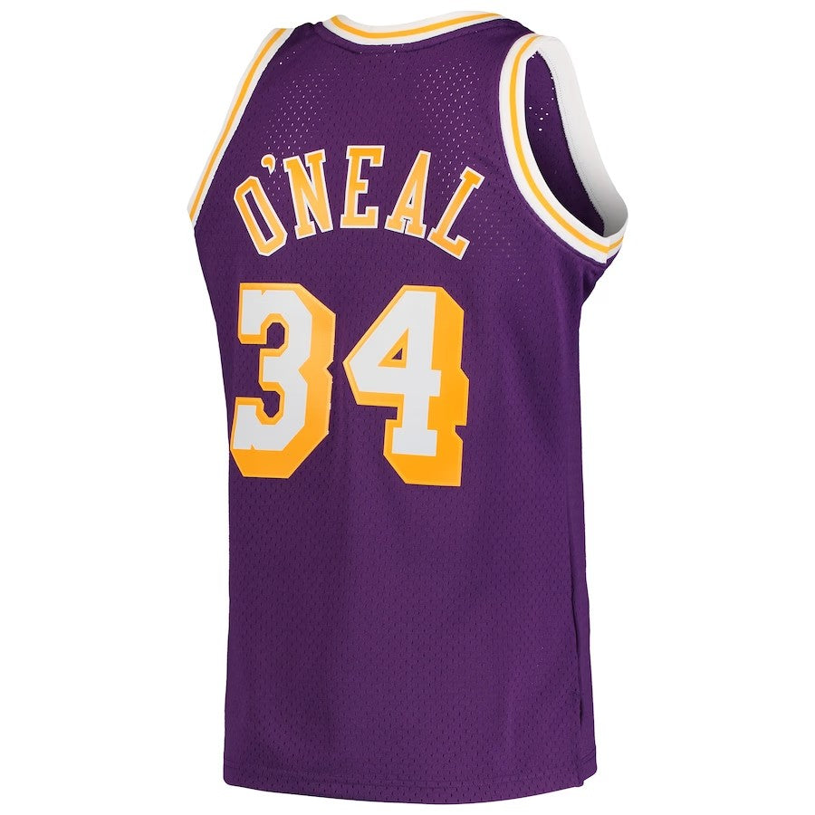 Los Angeles Lakers Mitchell & Ness Shaquille O'Neal #34 Purple Hardwood Classics 1996-97 Swingman Jersey
