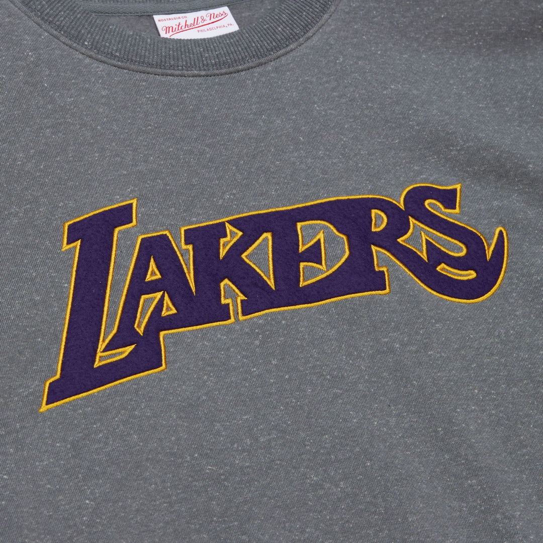 Los Angeles Lakers Mitchell & Ness Snow Washed Fleece Crew