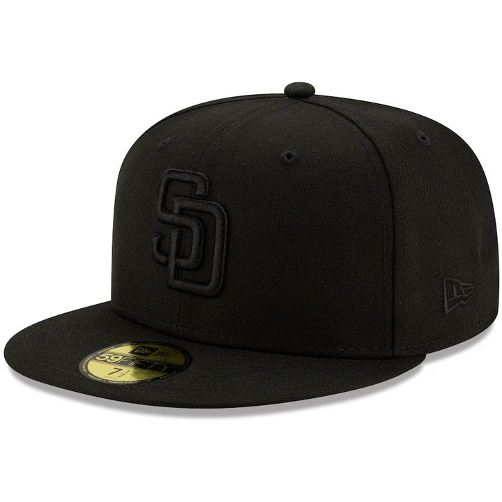 Men's San Diego Padres New Era Black Black on Black 59FIFTY Fitted Hat