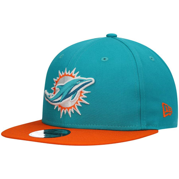 Miami Dolphins New Era Aqua/Orange 2-Tone Basic 9FIFTY Snapback Hat