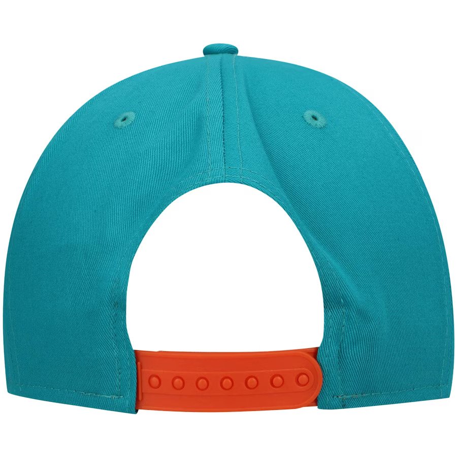 Miami Dolphins New Era Aqua/Orange 2-Tone Basic 9FIFTY Snapback Hat