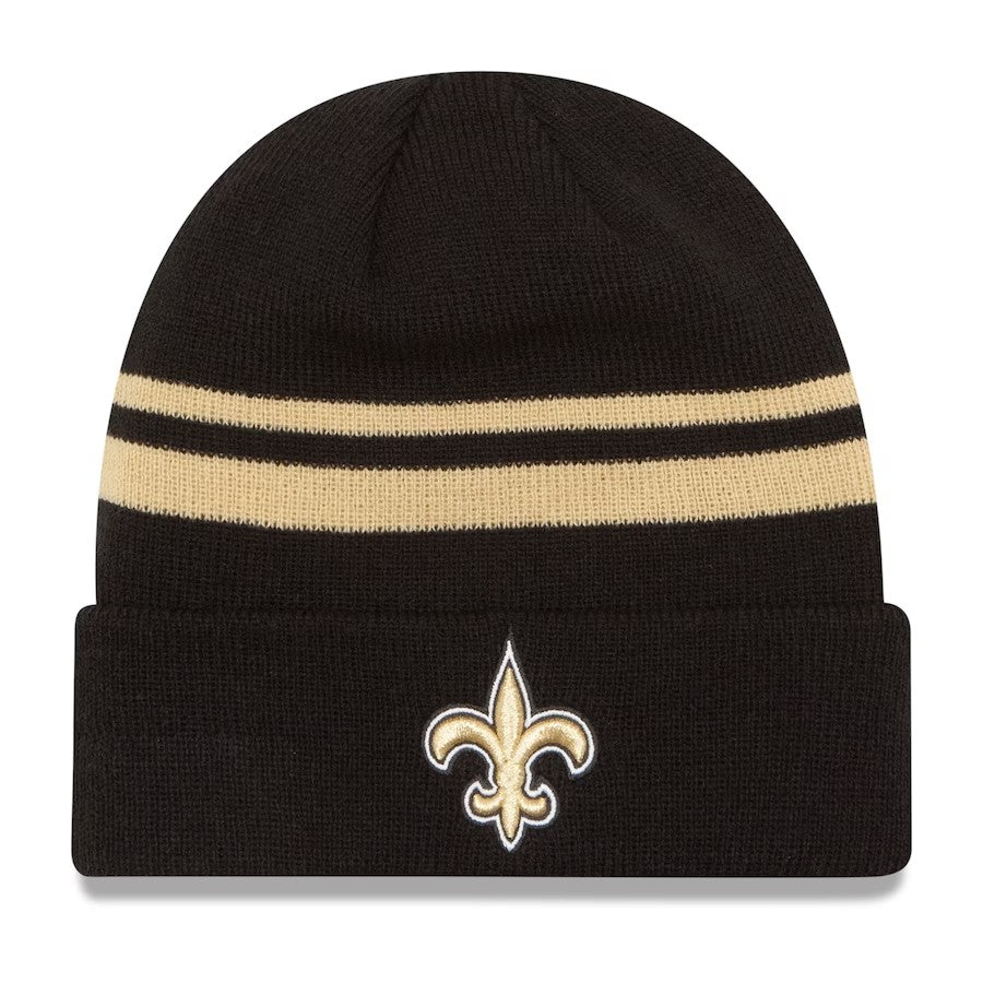 New Orleans Saints New Era Black Team Logo Cuffed Knit Hat