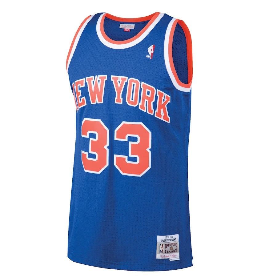 New York Knicks Mitchell & Ness Patrick Ewing #33 1991-92 Road Swingman Jersey - Royal
