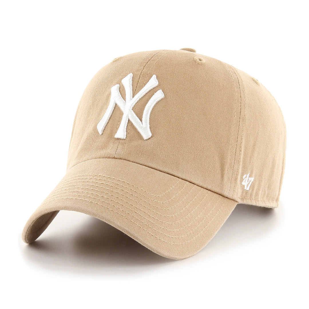 New York Yankees 47 Brand Clean Up Adjustable Cap Khaki/white