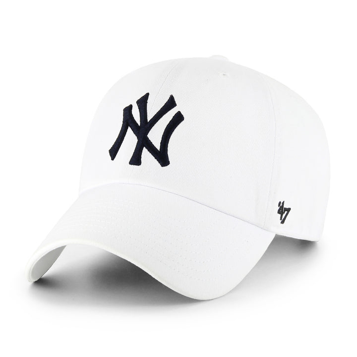 New York Yankees 47 Brand White Classic Clean Up Adjustable Dad Hat