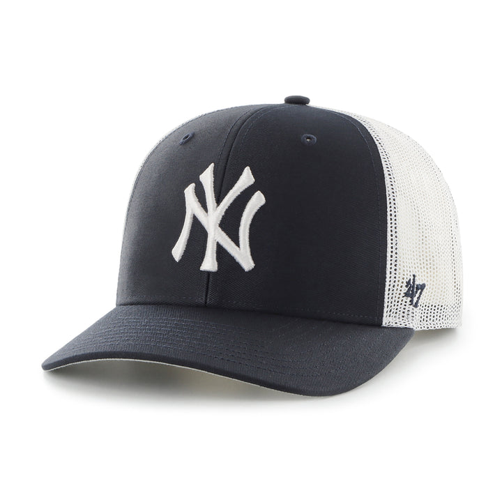 New York Yankees 47 Brand Primary Logo Trucker Snapback Hat - Navy/White